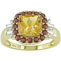 10k Two-tone Gold Multi-gemstone and Diamond Ring