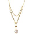 14k Goldfill Champagne Gold FW Coin Pearl Layered Necklace (12 mm)