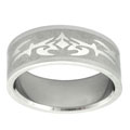 Stainless Steel Carved Tribal Design Band