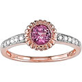 10k Gold Tourmaline and 1/10ct TDW Diamond Ring