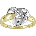 10k Two-tone Gold 1/10ct TDW Diamond Heart Ring