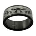 Black Stainless Steel Tribal Design Band