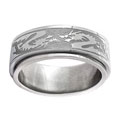 Stainless Steel Tribal Dragon Spinner Band