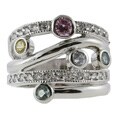 Sterling Silver Multicolor Cubic Zirconia Ring