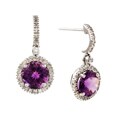 14k Gold Amethyst and 1/3ct TDW Diamond Earrings
