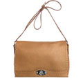 Fendi Medium Pebbled Leather Flap Messenger Bag