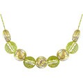 14k Gold Lemon Quartz and Corrugated Bead Necklace