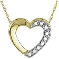 10k Yellow Gold Diamond Accent Heart Necklace