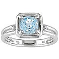 10k White Gold Sky Blue Topaz and Diamond Ring