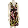 Jonathan Martin Printed Sheer Empire Waist Dress