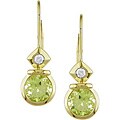 10k Gold Quartz and 1/10ct TDW Diamond Earrings