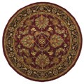 Hand-tufted Agra Burgundy/Black Wool Rug (6' Round)