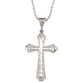 Sterling Silver Diamond-cut Cross Necklace