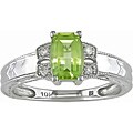 10k White Gold Peridot and Diamond Ring