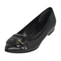 Fendi Black Pebbled Leather 'B' Buckle Flats