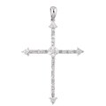 14k White Gold 5/8ct TDW Diamond Cross Necklace (H-I, I)