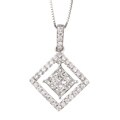 18k Gold 3/5ct TDW Diamond Square Necklace (H-I, SI)