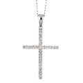 14k White Gold 3/8ct TDW Diamond Cross Necklace (H-I, I3)
