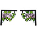 Tiffany-style Pink Flowers Corner Panel