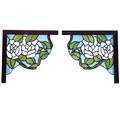 Tiffany-style White Flowers Corner Panel