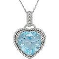 10k Gold Topaz 1/6ct TDW Diamond Heart Necklace