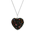 Sterling Silver Black Venetian Glass Heart Necklace