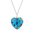 Sterling Silver Light Blue Venetian Glass Heart Necklace