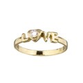 14k Yellow Gold 'Love' Cubic Zirconia Baby Ring
