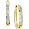 14k Gold 1ct TDW Princess-cut Diamond Hoop Earrings