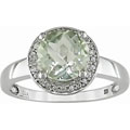 10k Gold Green Amethyst and 1/10ct TDW Diamond Ring
