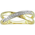 10k Yellow Gold Diamond Accent Double-band Ring