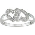 14k Gold 1/8ct TDW Diamond Double Heart Ring
