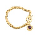 Elsa M 18k Goldtone Byzantine Cross Charm Bracelet