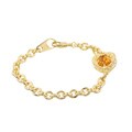 Elsa M 18k Goldtone Byzantine Heart Charm Bracelet