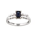 14k White Gold Sapphire and Diamond Ring