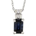 14k White Gold Sapphire and Diamond Necklace