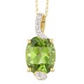14k Yellow Gold Peridot and Diamond Necklace
