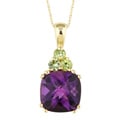 14k Yellow Gold Amethyst and Peridot Necklace