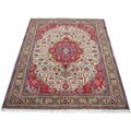 Persian Hand-knotted Tabriz Ivory/ Gold Rug (9'7 x 12'8)