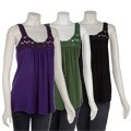 Rain Women's Sleeveless Raceback Crocheted Top