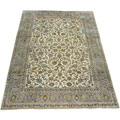 Persian Kashan Hand-knotted Ivory/ Beige Rug (9'1 x 12'8)