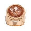 Elsa M 18k Rose Goldtone Rose Crystal Ring