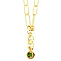 Elsa M 18k Goldtone Byzantine Green Orb Necklace