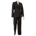 John Meyer Women's 1-button Black Pinstripe Suit