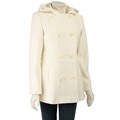 AK Anne Klein Double-breasted Hooded Peacoat