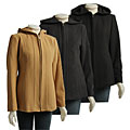 AK Anne Klein Women's Hooded Wool Pea Coat