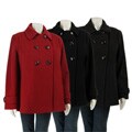 AK Anne Klein Plus-size Double-breasted Swing Coat