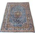 Persian Mashad Hand-knotted Light Blue/ Blue Rug (8'4 x 12')