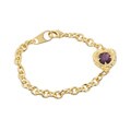 Elsa M 18k Goldtone Byzantine Heart Charm Bracelet