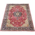 Indo Mahal Hand-knotted Red/ Navy Rug (8'5 x 11'4)